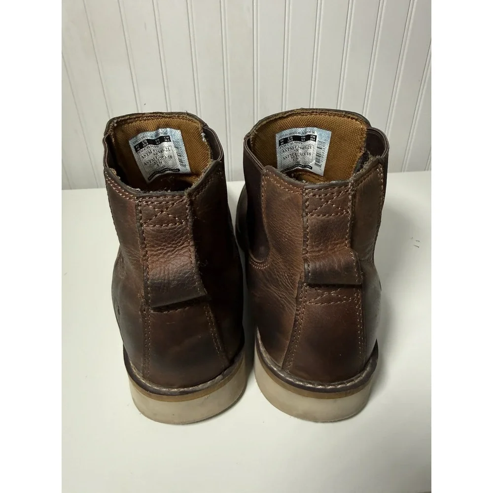 Carhartt Boots Mens 10.5 Brown Wedge Chelsea Steel Toe Workwear